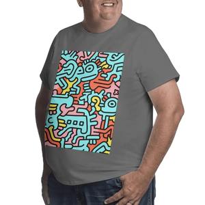 Camiseta personalizada de talla grande para hombre, ropa de calle, 100% algodón, diseño liso, impresión en contraste, técnicas de serigrafía - Product Image 5