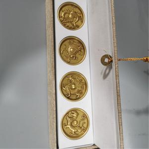 مجموعة ثقالات ورق برونزية على شكل أربعة حيوانات إلهية صينية، أدوات مكتبية تقليدية، ديكور فنغ شوي، هدية ثقافية - Product Image 2