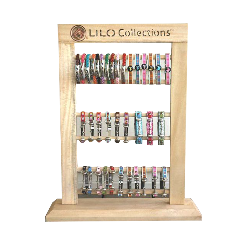 Apache Custom Wood Pet Collar Display Stand Racks for Pet Store& Supermarket & Pet Supplies — view 2