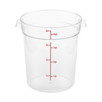 Design moderne, bac à aliments en plastique dur 7L, récipient de stockage rond en polycarbonate transparent avec poignée pour servir les aliments
