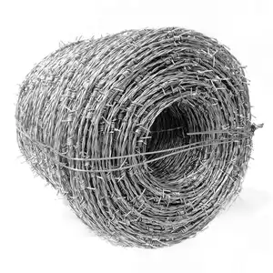 Alambre de púas de doble trenzado galvanizado en caliente de 1,6-2,0mm, malla de alambre de acero de púas antirrobo y antiescalada