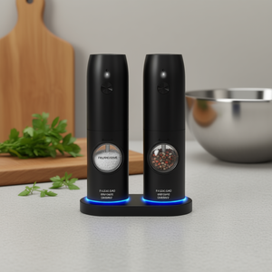 Molinillo Eléctrico de Sal y Pimienta Recargable con Indicador LED, Grosor Ajustable, Operación con una Mano, Base de Carga Incluida - Product Image 2