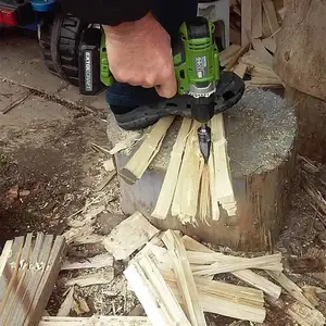 Divisor de troncos de leña, 4 piezas broca de leña Divisor de madera Conos extraíbles Encender brocas de troncos de división de madera