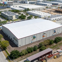 Bâtiment à structure en acier à travée libre résistant au vent, fabriqué sur mesure, complexe sportif multifonctionnel