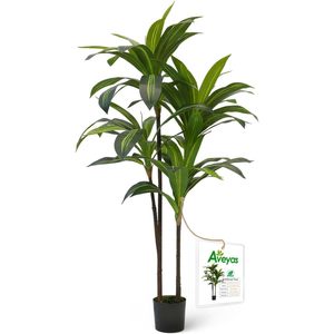 Aveyas 4ft Artificial Dracaena Tree Real Touch Large Faux Plant with Pot for Home Indoor Decor - Product Image 1