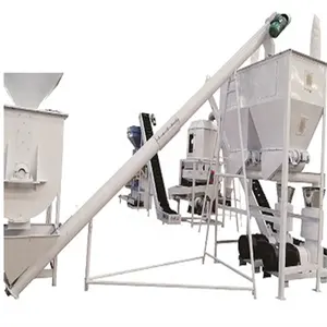 Máquina de prensado de línea completa para pollos, molino de pellet de alimentación, 1 tonelada por hora