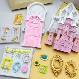 Molde de Silicona para Fondant con Forma de Ventana de Castillo de <span class=keywords><strong>Princesa</strong></span>, Moldes para Galletas y Chocolate con Forma de Flor, Moldes para Repostería, Kit de Decoración de Pasteles - Product Image 2