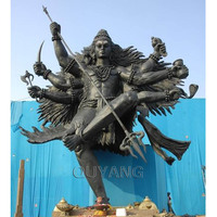 Effigang-statue d'extérieur en métal Antique laiton indien, taille de la vie du dieu, Shiva Shakti, Sculpture en Bronze