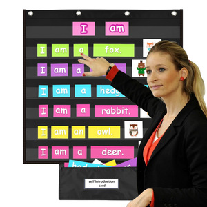 Organizador de Bolsillo Estándar para el Aula, Bolsa de Almacenamiento Grande con 7 Bolsillos, Soporte para Tiras de Frases para Pared de Palabras, Palabras SigSight - Product Image 1