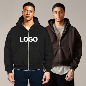 Felpa con Cappuccio Personalizzata di Alta Qualità con Logo, Pantaloncini Boxy Pesanti, Giacca con Zip in Cotone, Ricamo Personalizzato per Uomo, Basso MOQ - Product Image 2