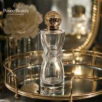 Flacon de parfum en verre transparent personnalisé Posee Beauty avec pulvérisateur à brume fine, capacité 100 ml, petit échantillon, fabriqué au Guangdong, à facettes