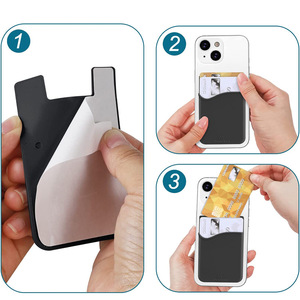 Porte-cartes en silicone monocouche personnalisé avec logo, écologique, cadeaux originaux, autocollant pour l'arrière du téléphone portable, Noël, vente en gros - Product Image 2