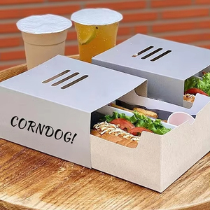 Caja de Cartón <span class=keywords><strong>para</strong></span> Alimentos con Forma de Barco, Personalizada e Impresa, de Material de Grado Alimenticio, <span class=keywords><strong>para</strong></span> Hot Dogs y Hamburguesas - Product Image 1