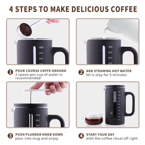 Offre Spéciale – Presse à Café Française Portable Noire en Gros avec Plongeur SLS – Personnalisable en Plastique pour Voyage - Product Image 3