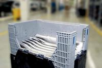 Boîte Palette en Plastique Pliable Industrielle 1200x1000x975mm Empilable Grand Conteneur 820L