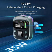 Lecteur MP3 portable pour voiture GZ08, charge rapide PD35W, véritable stéréo BT 5.4, transmetteur FM mains libres, chargeur certifié CE