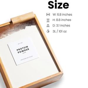 キッチンオーガナイザー米シリアル & 穀物セット包装用モダンな竹製収納容器 - Product Image 5