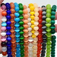Perles en vrac naturelles oeil de chat, câbles 6/8/10mm, pierres jaunes, qualité supérieure, assurance contre le commerce en gros