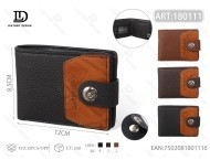 Portafoglio da Uomo in Vera Pelle con Bottone Singolo, 5 Pollici, Stile Minimalista Normcore, Set Regalo in Confezione - Product Image 1