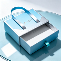 Boîte à tiroir en papier de luxe personnalisée avec logo, emballage cadeau coulissant avec poignée en ruban pour bijoux et cosmétiques