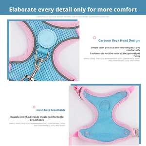 कारखाने प्रत्यक्ष बिक्री छोटे कुत्ते से बच सबूत गैर चोकिंग समायोज्य सांस लेने योग्य हार्नेस और कई रंगों के ओम के साथ पट्टा - Product Image 5