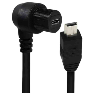 Auto Dashboard Montaje en panel empotrado Mini <span class=keywords><strong>USB</strong></span> 5P Macho a <span class=keywords><strong>Micro</strong></span> 5P <span class=keywords><strong>USB</strong></span> Hembra <span class=keywords><strong>Cable</strong></span> impermeable - Product Image 4