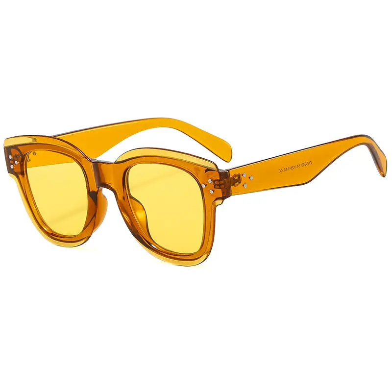 レトロサングラス黄色眼鏡フレーム女性ファッションクラシックサングラス男性用低価格カスタム卸売2023