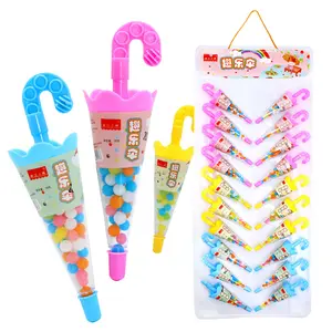OEM Wholesale Custom Process Creative Umbrella Shape Fruit-flavored Hard Candy Fun Jelly Bean Snacks Sweet Candy Toys
