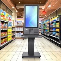 Terminal de paiement pour kiosque de supermarché, système de point de vente, borne tactile de libre-service pour cantine avec plateau métallique