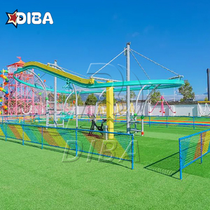 Juegos para niños Zip Line interior Parque de atracciones Montaña rusa Trampolín Sin alimentación Zip Line Montaña rusa - Product Image 6