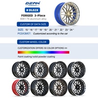DEAN DL02X Nuevas Ruedas Forjadas de Tres Piezas 6061 de 18-22" 5x112-130 PCD Diseño de Malla Negra 20mm ET para Corvette M3/M4 Audi RS6