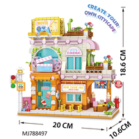 Ensemble de briques de construction éducatives pour enfants - Série Ville DIY - Restaurant en plastique - Jouet de construction - Modèle de construction