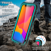 Coque de téléphone étanche IP68 robuste en PC et TPU, série à pois noir et bleu, pour iPhone 13 Pro Max – Offre Spéciale