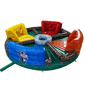 Curso de Wipeout inflable para patio de recreo interior, puente interactivo mecánico con obstáculos giratorios, divertido juego de salto para niños - Product Image 4