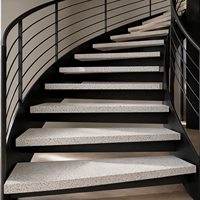 Dalles de terrazzo de luxe en pierre naturelle, dalles de terrazzo artificielles, revêtement de sol en terrazzo architectural moderne pour escalier d'appartement