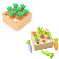 Jeu éducatif de tri et d'association de formes en bois, puzzle cube de récolte de carottes, jouet pour développer la motricité fine des tout-petits
