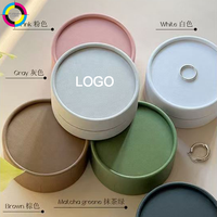 Boîte à bijoux ronde haut de gamme en deux parties avec impression de logo personnalisée, finition mate de luxe, emballage cadeau pour bagues, boucles d'oreilles, colliers