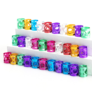 Cuentas de Pony de Metal coloridas al por mayor <span class=keywords><strong>para</strong></span> Niñas Africanas decoración de cabello colorida con <span class=keywords><strong>rastas</strong></span> y paquetes de cuentas con agujeros grandes - Product Image 2