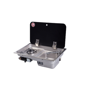 Table de cuisson à gaz à un brûleur de haute qualité avec évier intégré pour <span class=keywords><strong>camping</strong></span>-<span class=keywords><strong>car</strong></span>, caravane, bateau, yacht - 530x325*130mm - Product Image 1