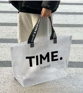 Reusable <b>Laminated</b> PP Woven Tote Bag Transparent Waterproof Shopping Carry Bag With Custom Logo - Product Image 2