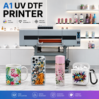 Impresora UV de Formato Grande para Pegatinas, Impresora UV DTF A1 con Sistema Automático de Laminación de Película para Impresión de Pegatinas UV Personalizadas