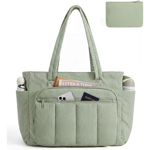 Bolsa de Compras Acolchada Color Rosa Pálido con Organizador, Bolsillo para Zapatos, Compartimento para Paraguas, Juego de Bolsas de Viaje para Mujer con Logotipo Personalizado - Product Image 4