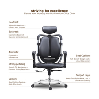 Chaise de bureau pivotante ergonomique moderne en cuir PU, fonctionnalités réglables, garantie de 3 ans pour une utilisation à domicile, à l'école ou à l'hôpital