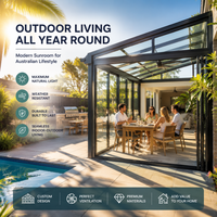 METGOOD Asian Style Glass Sunroom Energy Efficient Aluminum Frame Villa Residential Garden Extension Room