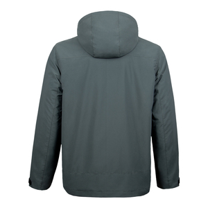 High Quality Custom Casual Men's Winter <strong>Jackets</strong> <strong>Grey</strong> Soft Shell Fleece Hood Thick Zip <strong>Waterproof</strong> Breathable Outdoor Wholesale - Product Image 4