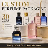 Ensemble de flacons de parfum avec boîte 30ml 50ml Flacons en verre rose bleu pour emballage de parfum personnalisé OEM/ODM MOQ 1000