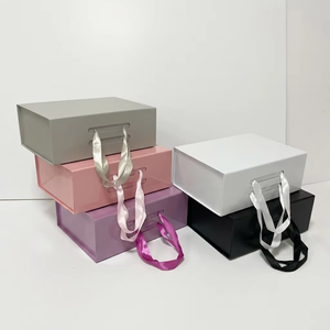 Boîtes en papier personnalisées en gros pour vêtements, jouets et cadeaux, avec poignée, emballages cadeaux en papier personnalisés avec logo - Product Image 2