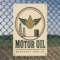 Décoration Murale Métallique : Plaque en Étain avec Emblème de Plateforme Pétrolière, Impression Vintage pour Garage ou Chambre, Personnalisable
