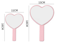 Miroir de Maquillage de Poche Vintage Personnalisé, Mini Miroir Cœur Rose Portable avec Logo