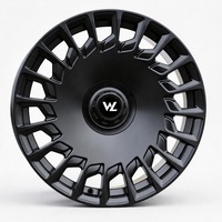Nouvelles jantes monobloc forgées WL Custom 4 pièces, design multi-rayons concave, peinture noir mat, alliage, 17-24 pouces, compatibles avec la plupart des véhicules